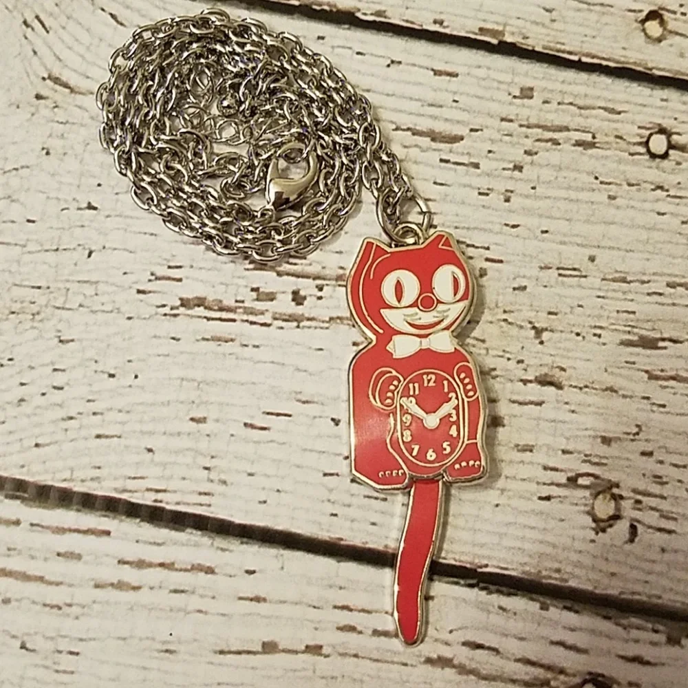 Retired Kit cat klock clock red necklace clock - Picture 6 of 6